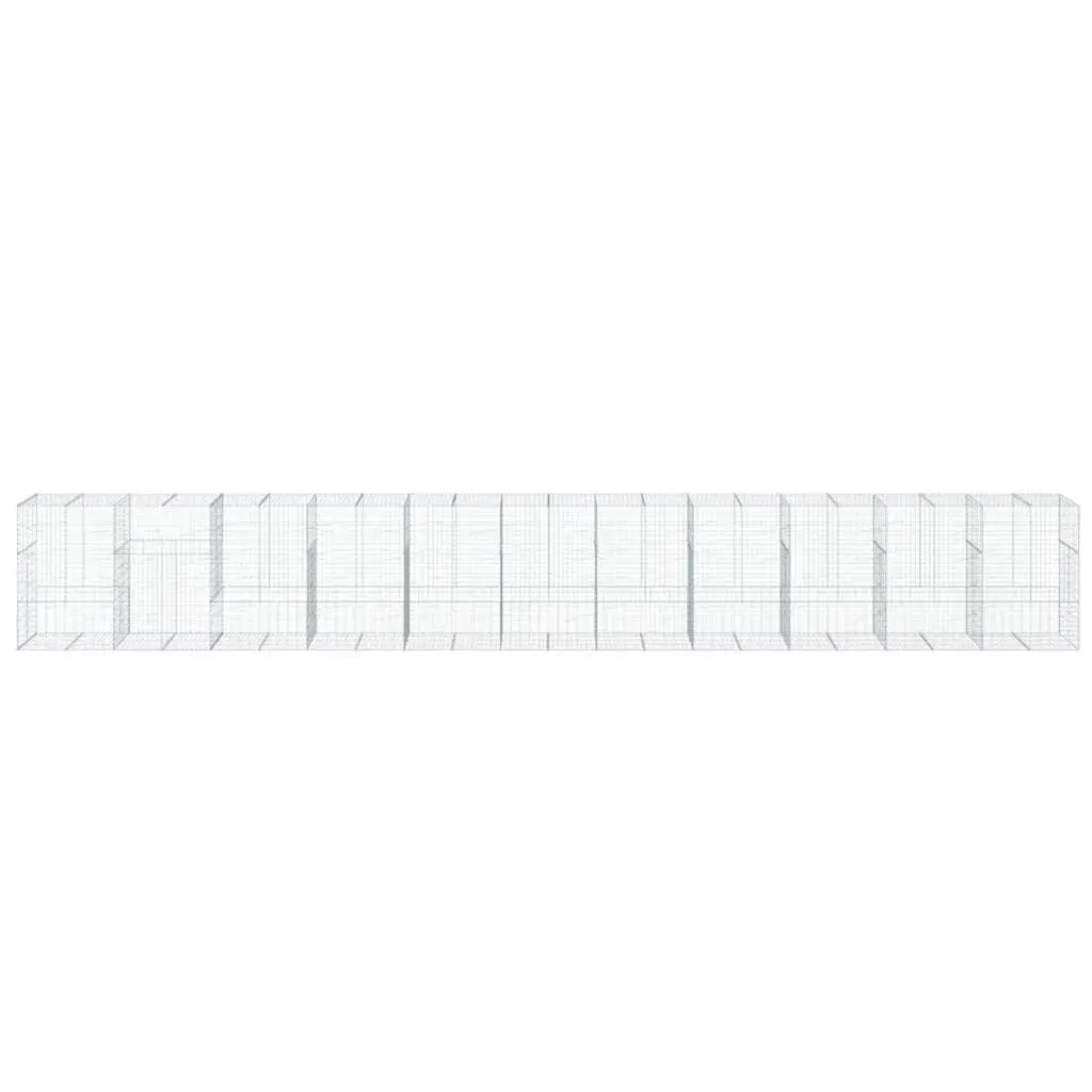 Gabion Basket for Garden Outdoor 1100x100x150 cm Galvanised Iron Wire