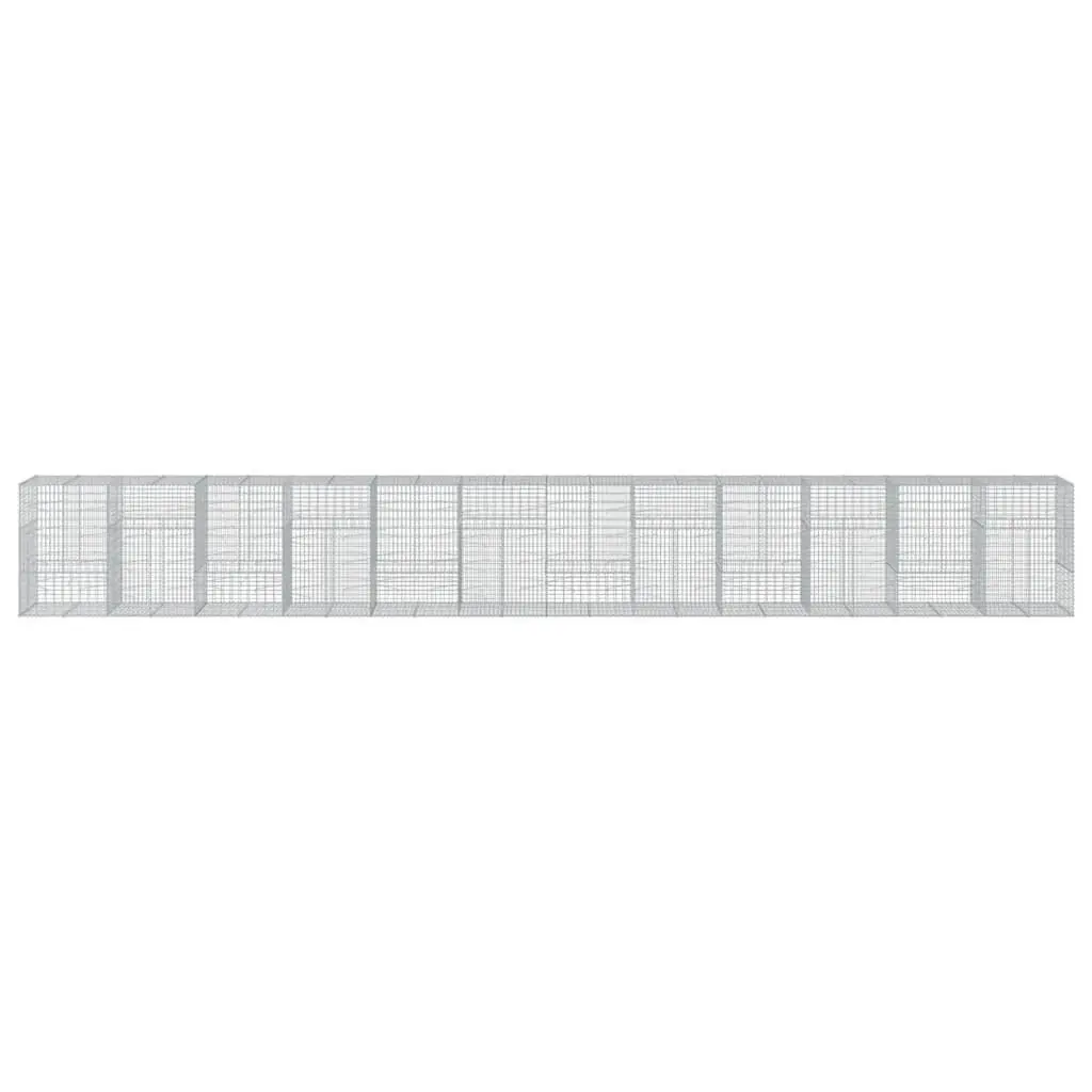 Gabion Basket with Cover 1200x100x150 cm Galvanised Iron Retaining Wall Cage