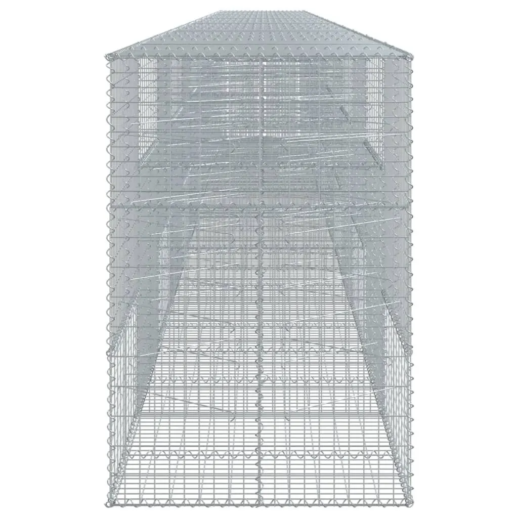Gabion Basket with Cover 1200x100x150 cm Galvanised Iron Retaining Wall Cage