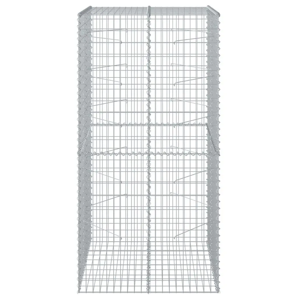 Gabion Basket with Cover 100x100x200 cm Garden Retaining Wall Cage Outdoor