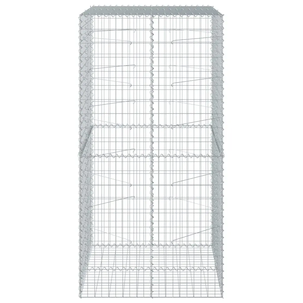 Gabion Basket with Cover 100x100x200 cm Garden Retaining Wall Cage Outdoor