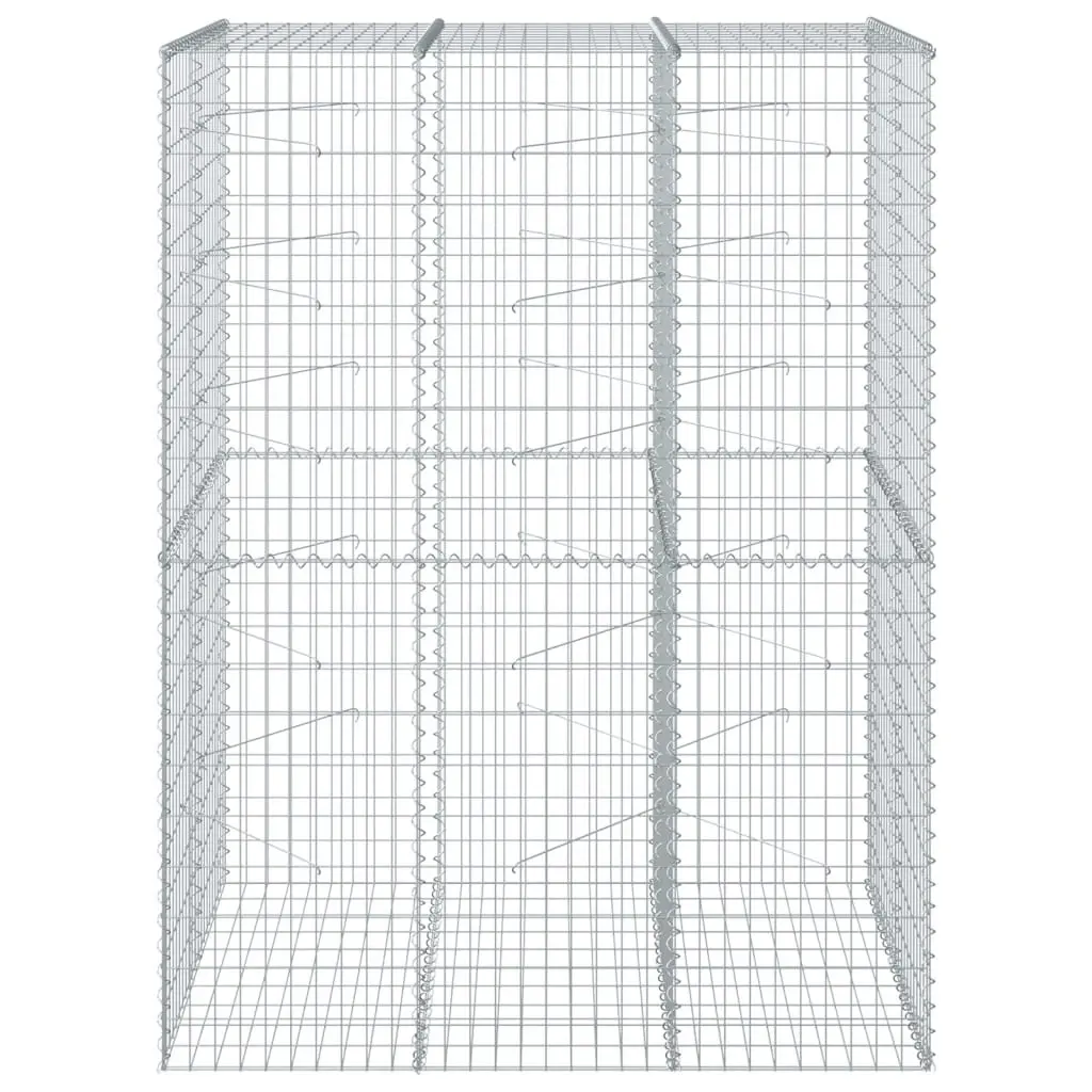 Gabion Basket with Cover 150x100x200cm Outdoor Garden Retaining Wall Decor
