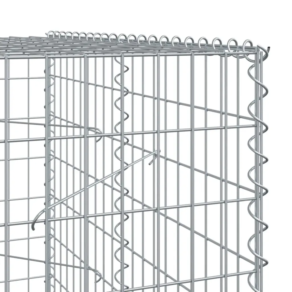 Gabion Basket with Cover 250x100x200 cm Galvanised Iron Wire Garden Retaining