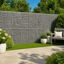 Gabion Basket with Cover 300x100x200 cm Galvanised Iron Wire Garden Planter