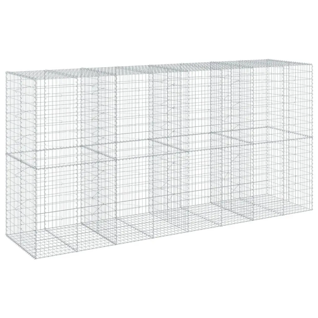 Gabion Basket with Cover 400x100x200 cm Garden Retaining Wall Outdoor