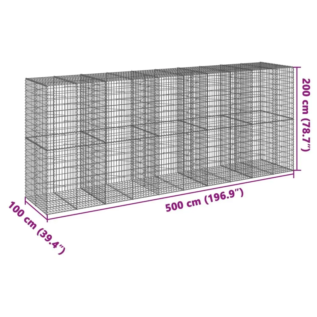 Gabion Basket Outdoor Landscaping Retaining Wall 500x100x200 cm