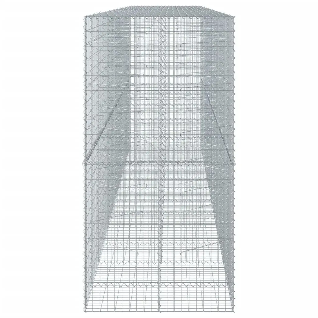 Gabion Basket with Cover 600x100x200cm Silver Wire Cage Garden Retaining Wall
