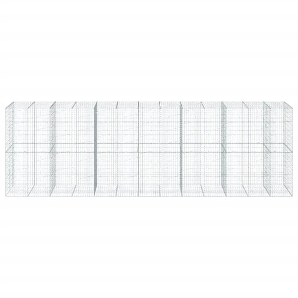 Gabion Basket with Cover 650x100x200 cm Galvanised Iron Wire Outdoor Garden