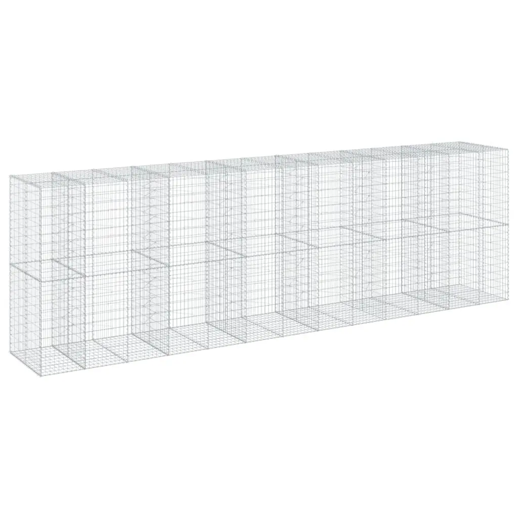Gabion Basket with Cover 650x100x200 cm Galvanised Iron Wire Outdoor Garden
