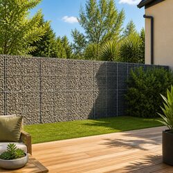 Gabion Basket with Cover 700x100x200 cm Outdoor Garden Landscaping Retaining
