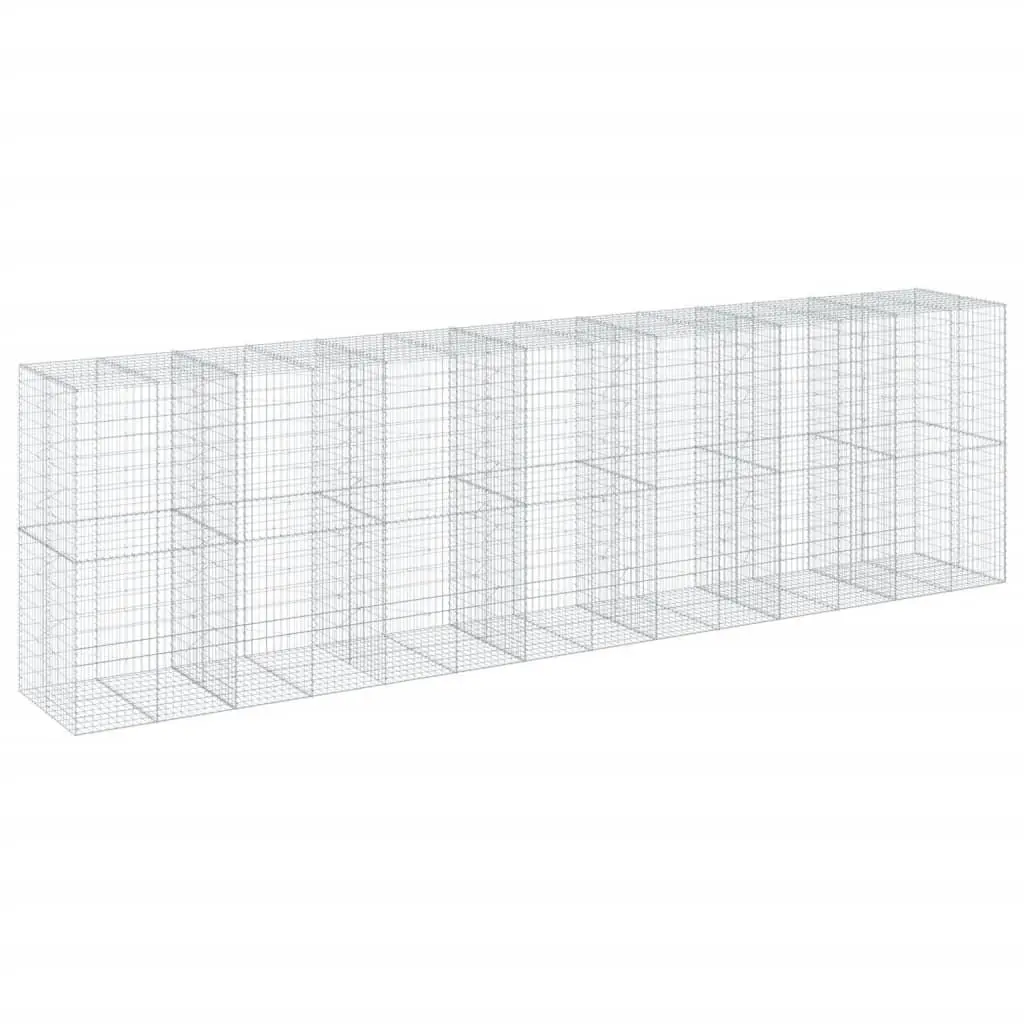 Gabion Basket with Cover 700x100x200 cm Outdoor Garden Landscaping Retaining