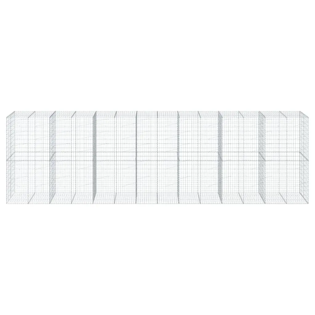 Gabion Basket with Cover 700x100x200 cm Outdoor Garden Landscaping Retaining