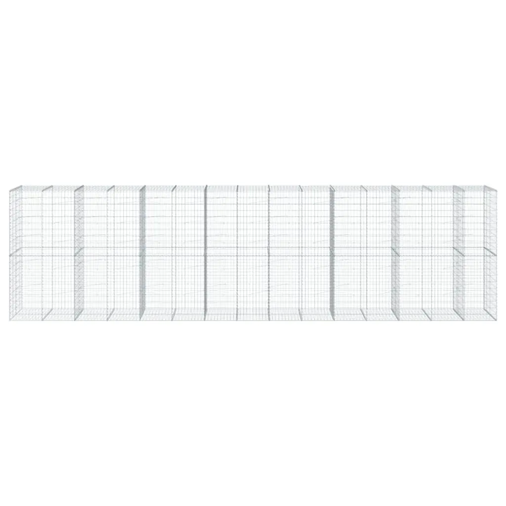 Gabion Basket with Cover 750x100x200cm Outdoor Garden Retaining Wall Wire Cage