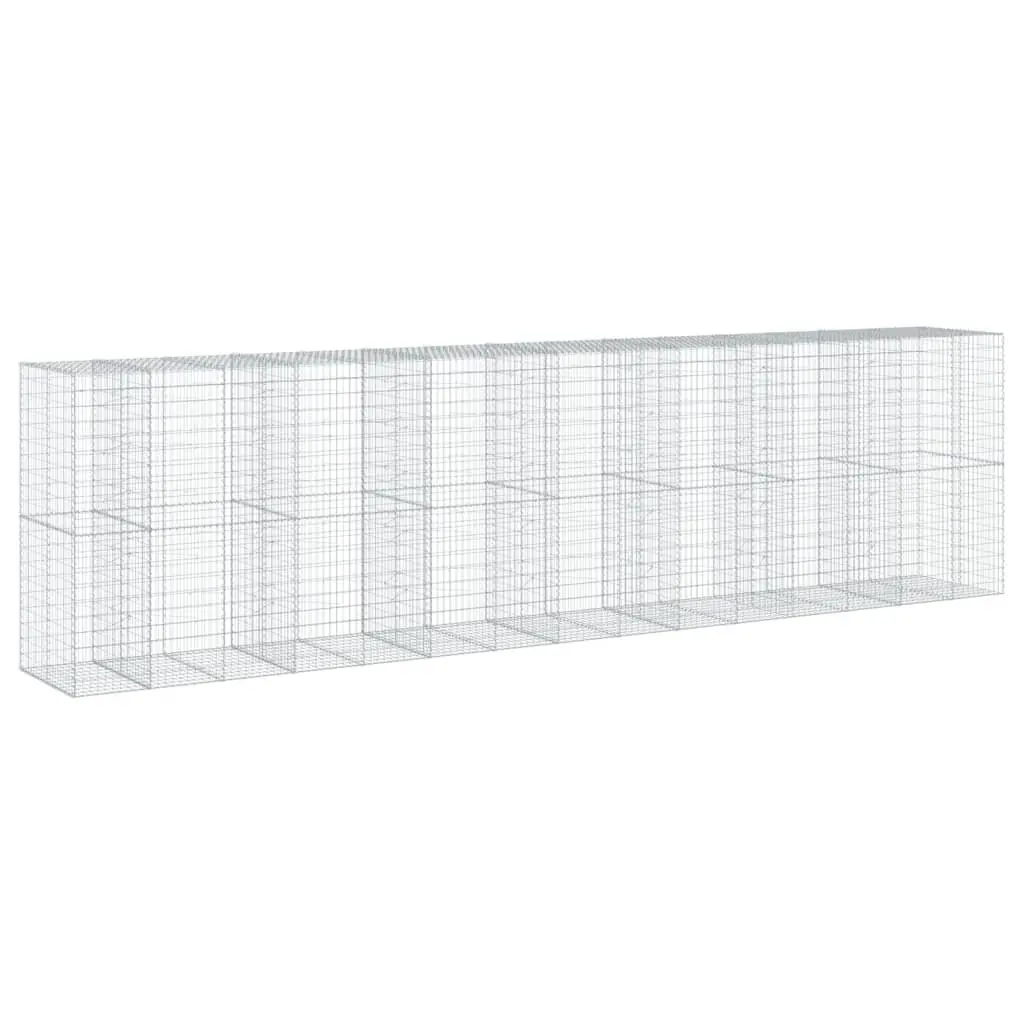 Gabion Basket with Cover 750x100x200cm Outdoor Garden Retaining Wall Wire Cage