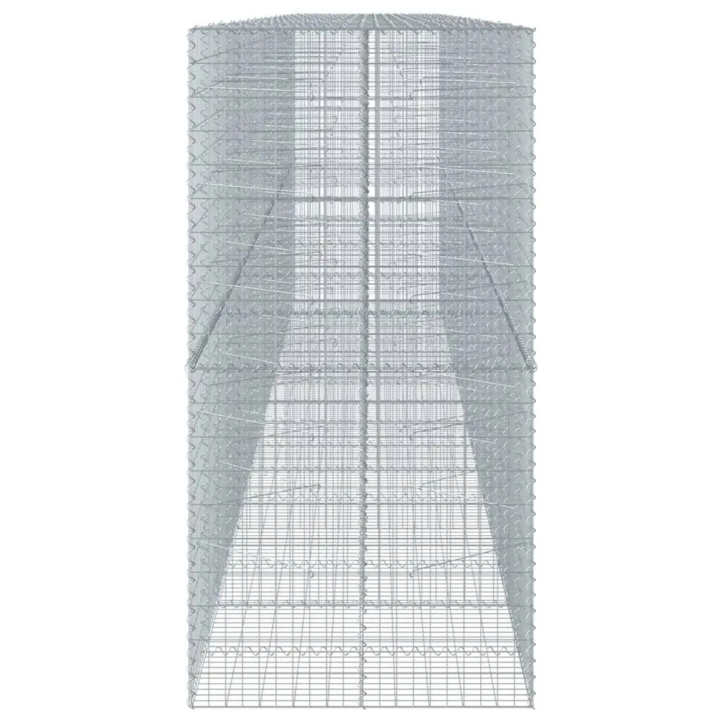 Gabion Basket with Cover 800x100x200 cm Silver Wire Cage Outdoor Garden