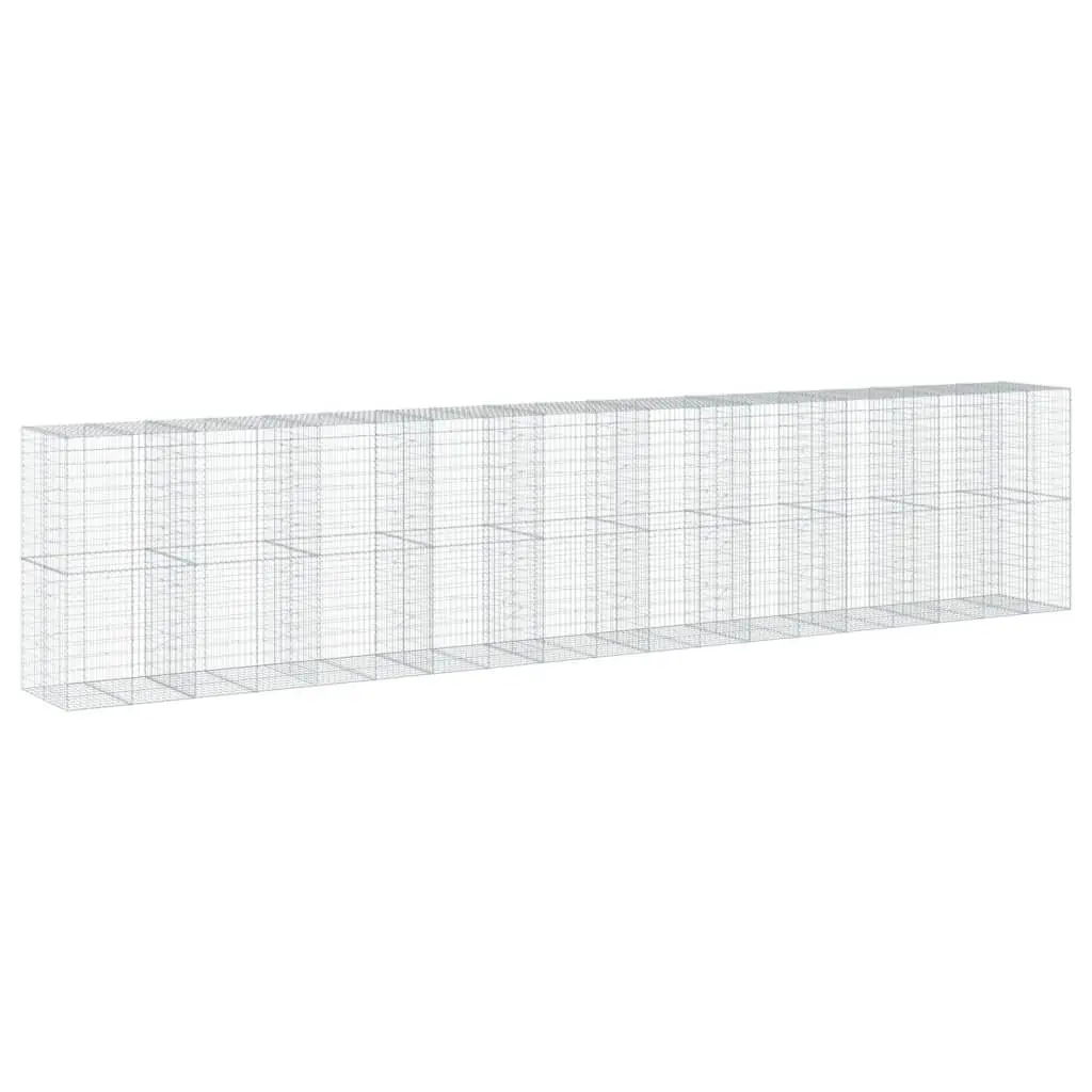 Gabion Basket Garden Planter 950x100x200 cm Silver Metal Wire