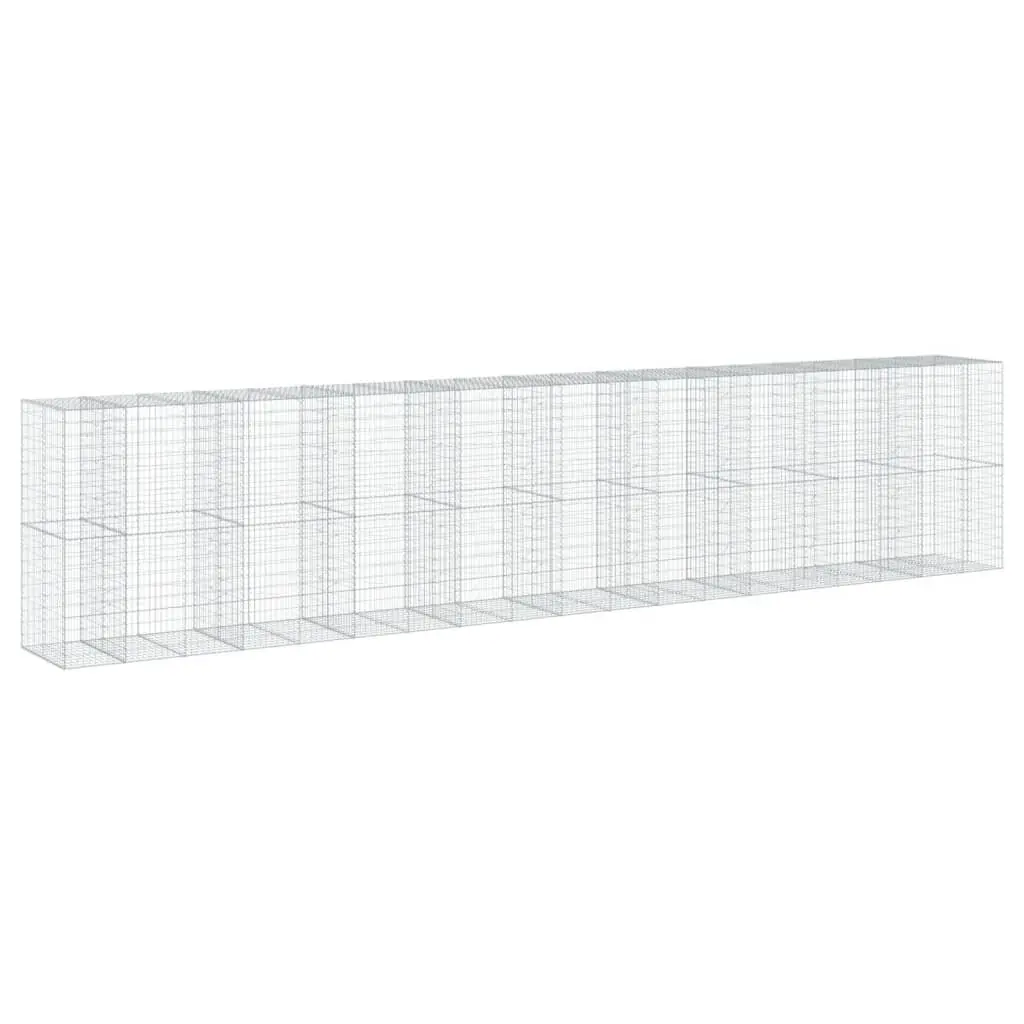 Gabion Basket Garden Planter 950x100x200 cm Silver Metal Wire