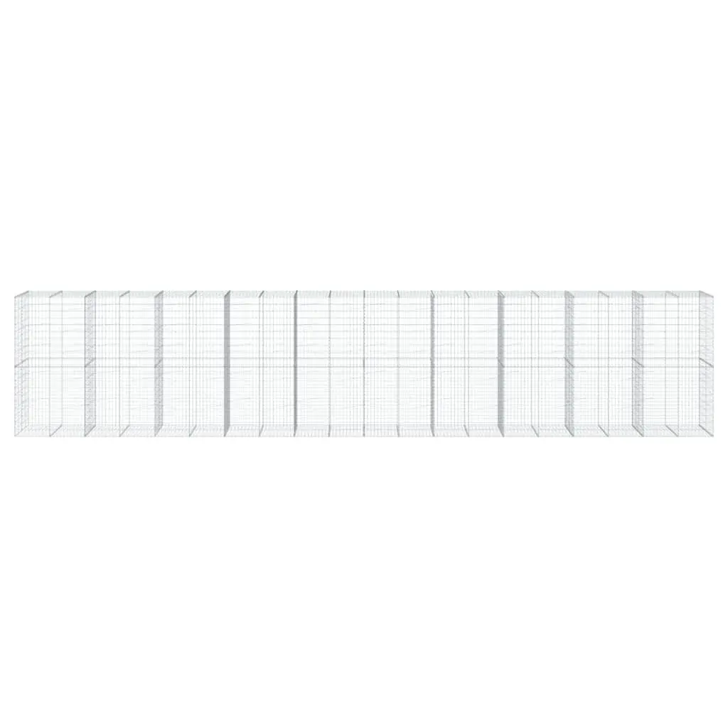 Gabion Basket with Cover 1000x100x200 cm Garden Retaining Wall Outdoor Decor