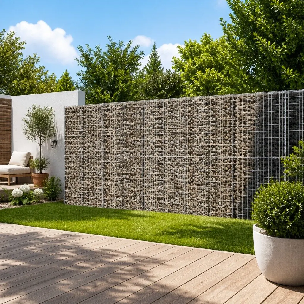 Gabion Basket for Garden 1050x100x200 cm Galvanised Iron Wire
