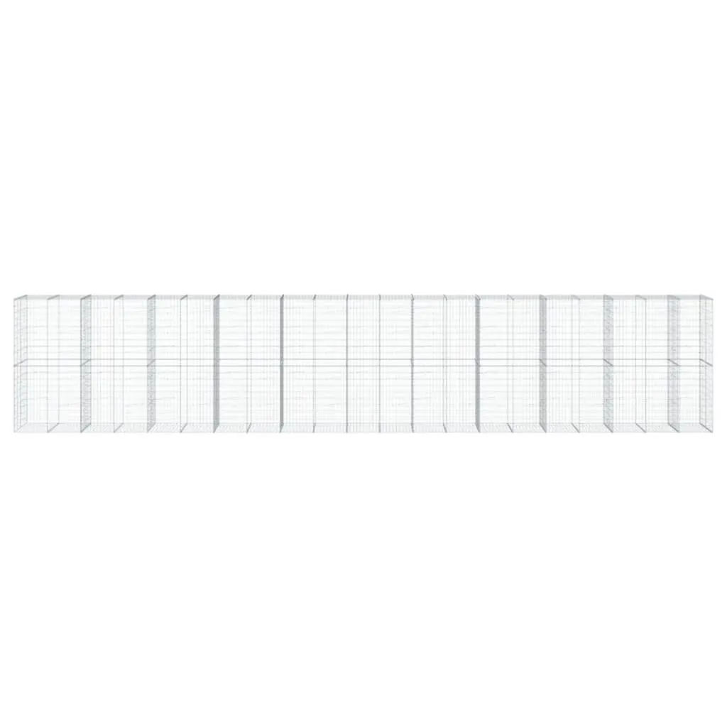 Gabion Basket for Garden 1050x100x200 cm Galvanised Iron Wire