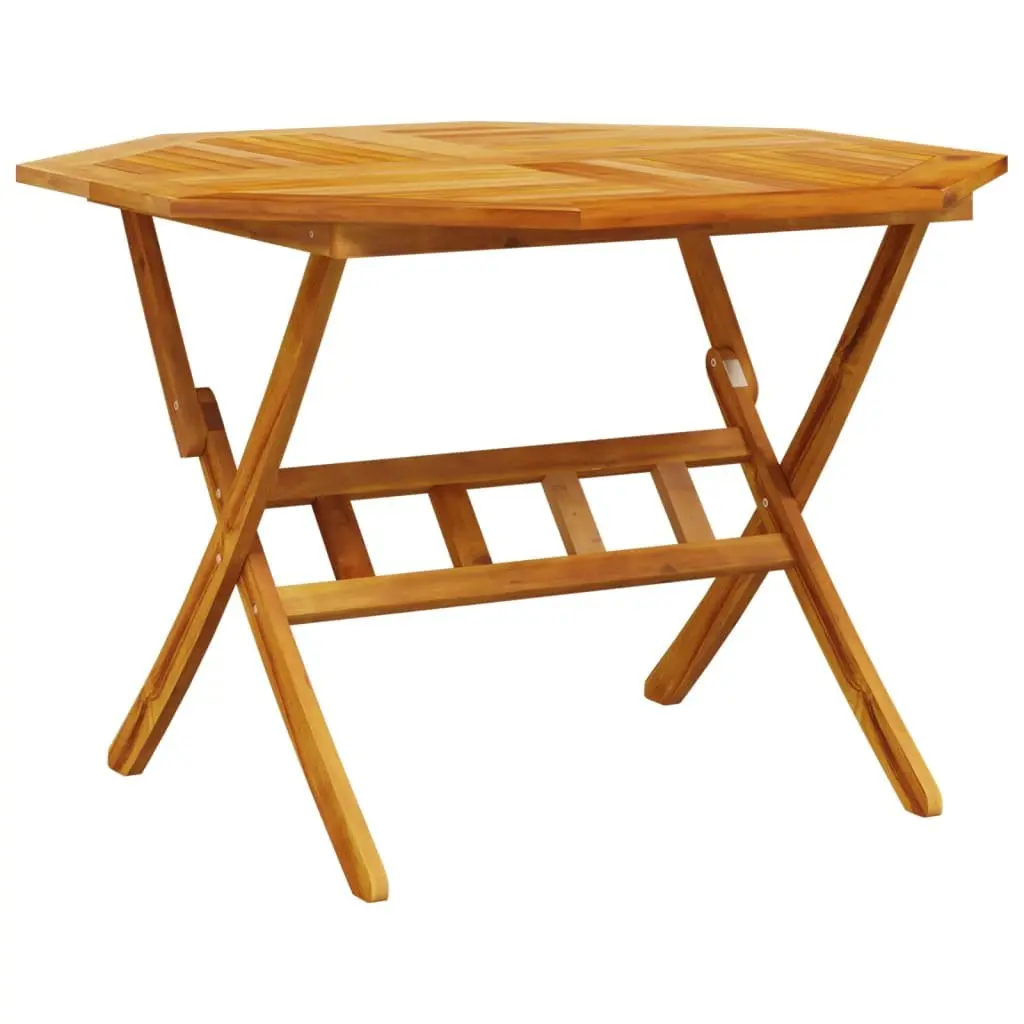 5 Piece Outdoor Folding Dining Set Patio Furniture Acacia Wood Brown