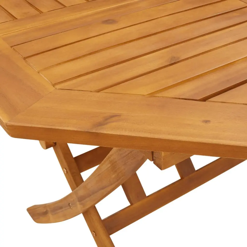 5 Piece Outdoor Folding Dining Set Patio Furniture Acacia Wood Brown