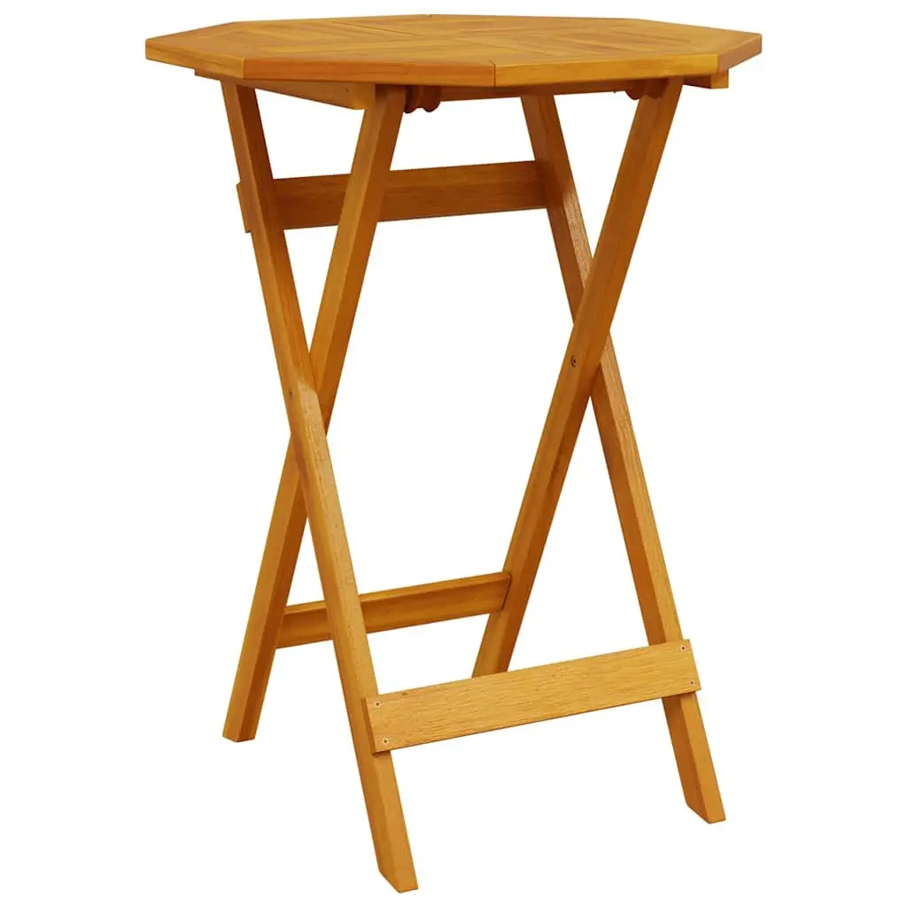 3 Piece Folding Bistro Set Outdoor Use Brown Solid Acacia Wood