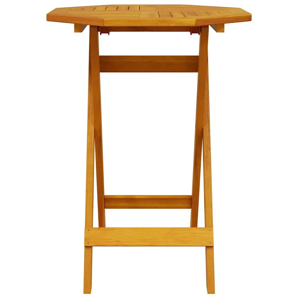 3 Piece Folding Bistro Set Outdoor Use Brown Solid Acacia Wood