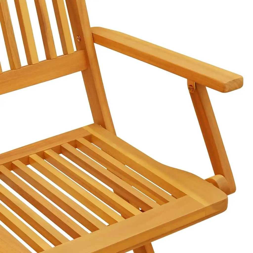 3 Piece Folding Bistro Set Outdoor Use Brown Solid Acacia Wood