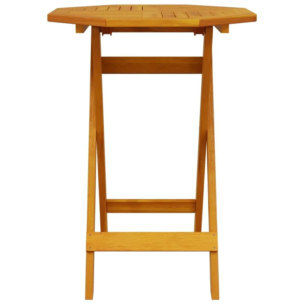 3 Piece Folding Bistro Set Outdoor Garden Patio Solid Acacia Wood Brown