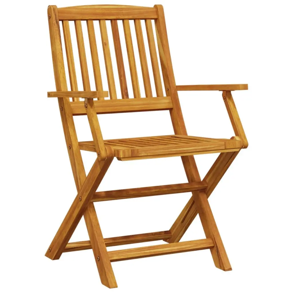 3 Piece Folding Bistro Set with Solid Acacia Wood Construction