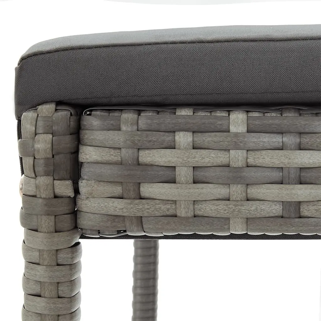 3 Piece Garden Bar Set Outdoor Use Grey Acacia Wood Poly Rattan