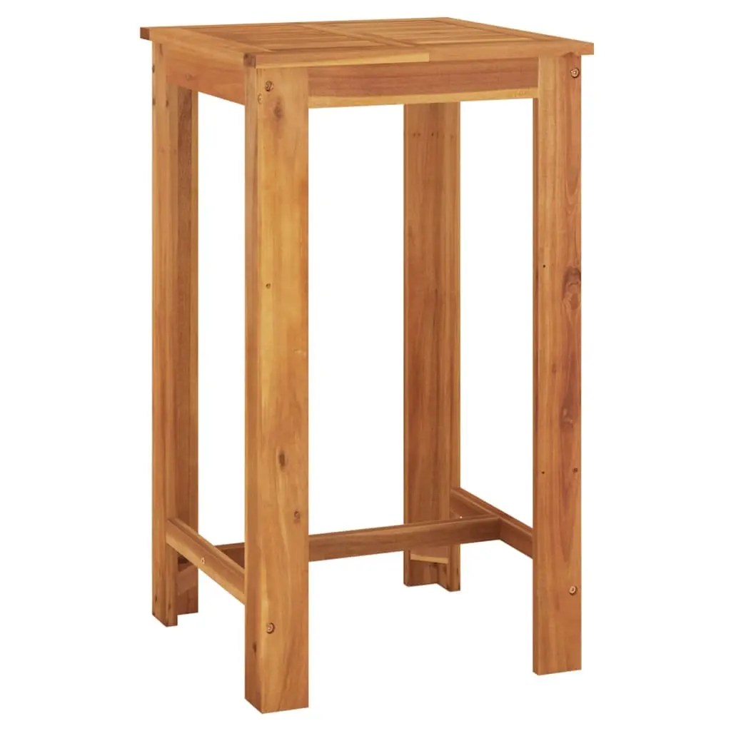 Garden Bar Set Outdoor Dining 5 Piece Grey Acacia Wood Rattan Stools Table