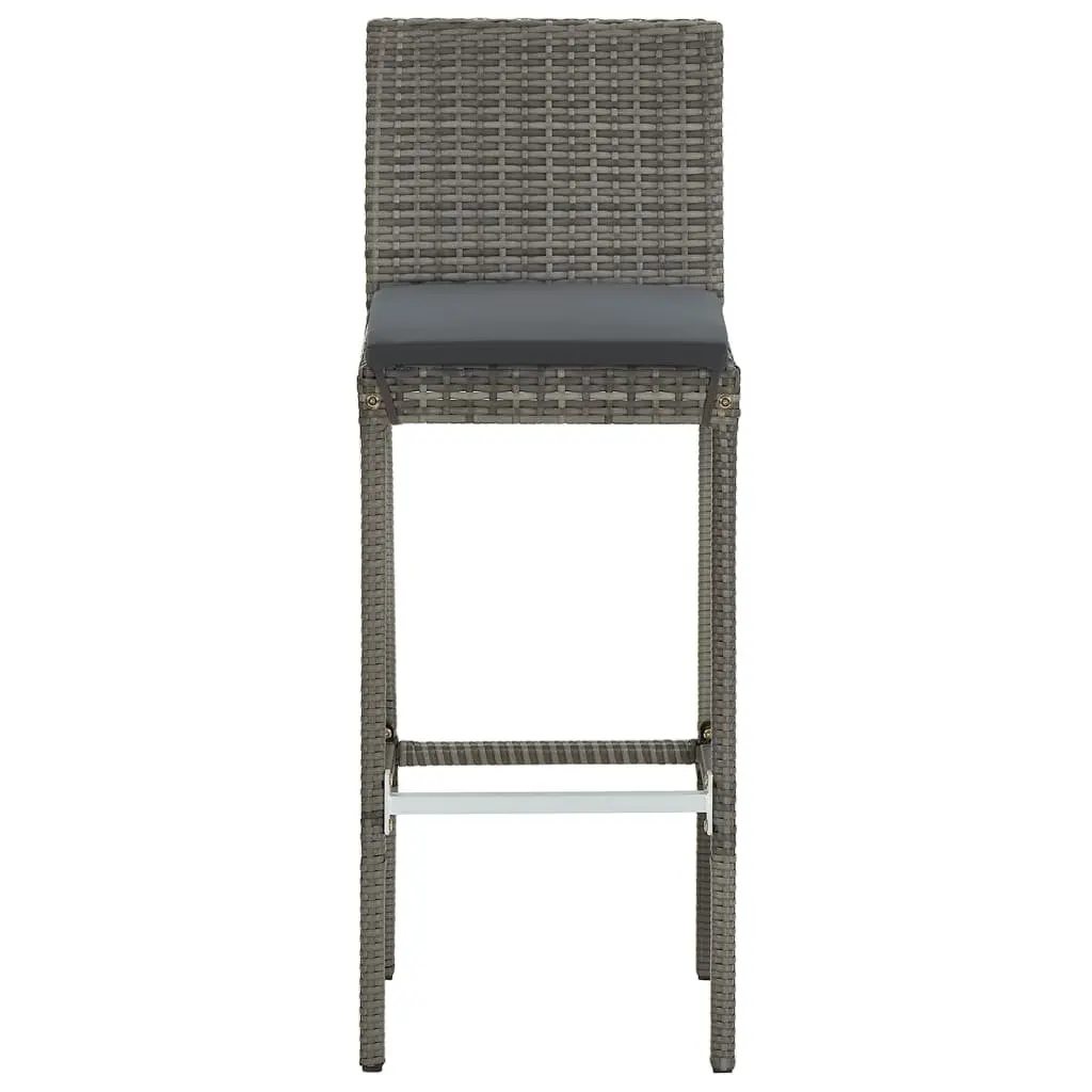 5-Piece Grey Garden Bar Set with Acacia Wood Table
