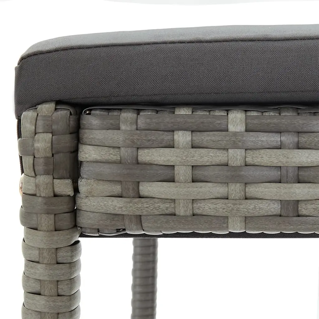 5-Piece Grey Garden Bar Set with Acacia Wood Table