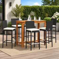 7 Piece Garden Bar Set: Dimensions and Materials Included