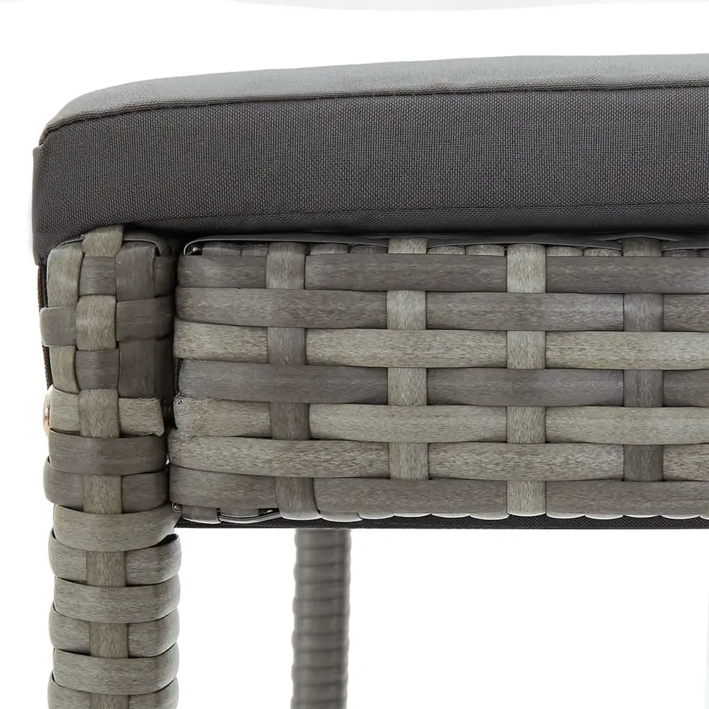 7 Piece Garden Bar Set for Outdoor Use Grey Acacia Wood and Poly Rattan Stools and Table