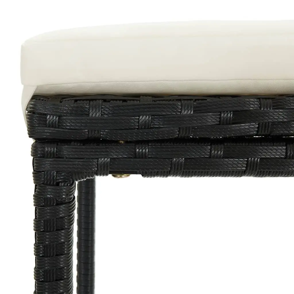 Garden Bar Set Outdoor 7 Piece Poly Rattan Bar Table Acacia Wood Top
