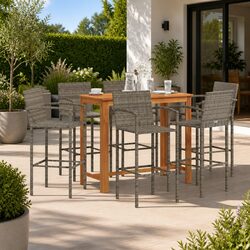 Specifications of 7 Piece Grey Outdoor Garden Bar Set
