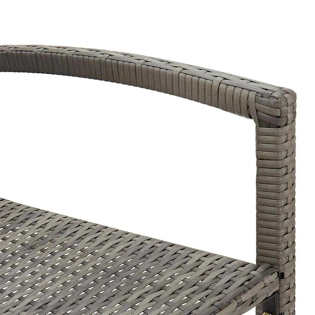 Garden Bar Set Outdoor Use 7 Piece Grey Acacia Wood Poly Rattan