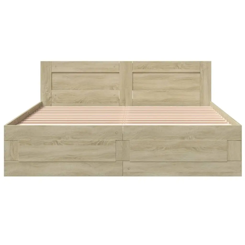 Sonoma Oak Bed Frame with Headboard 150x200