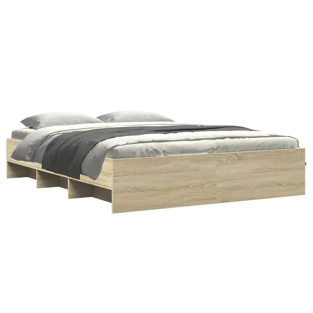 Bed Frame Bedroom 150x200 cm Engineered Wood Slatted Base Storage