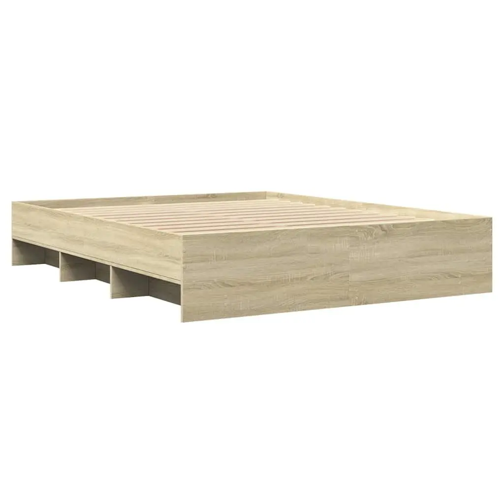 Bed Frame Bedroom 150x200 cm Engineered Wood Slatted Base Storage