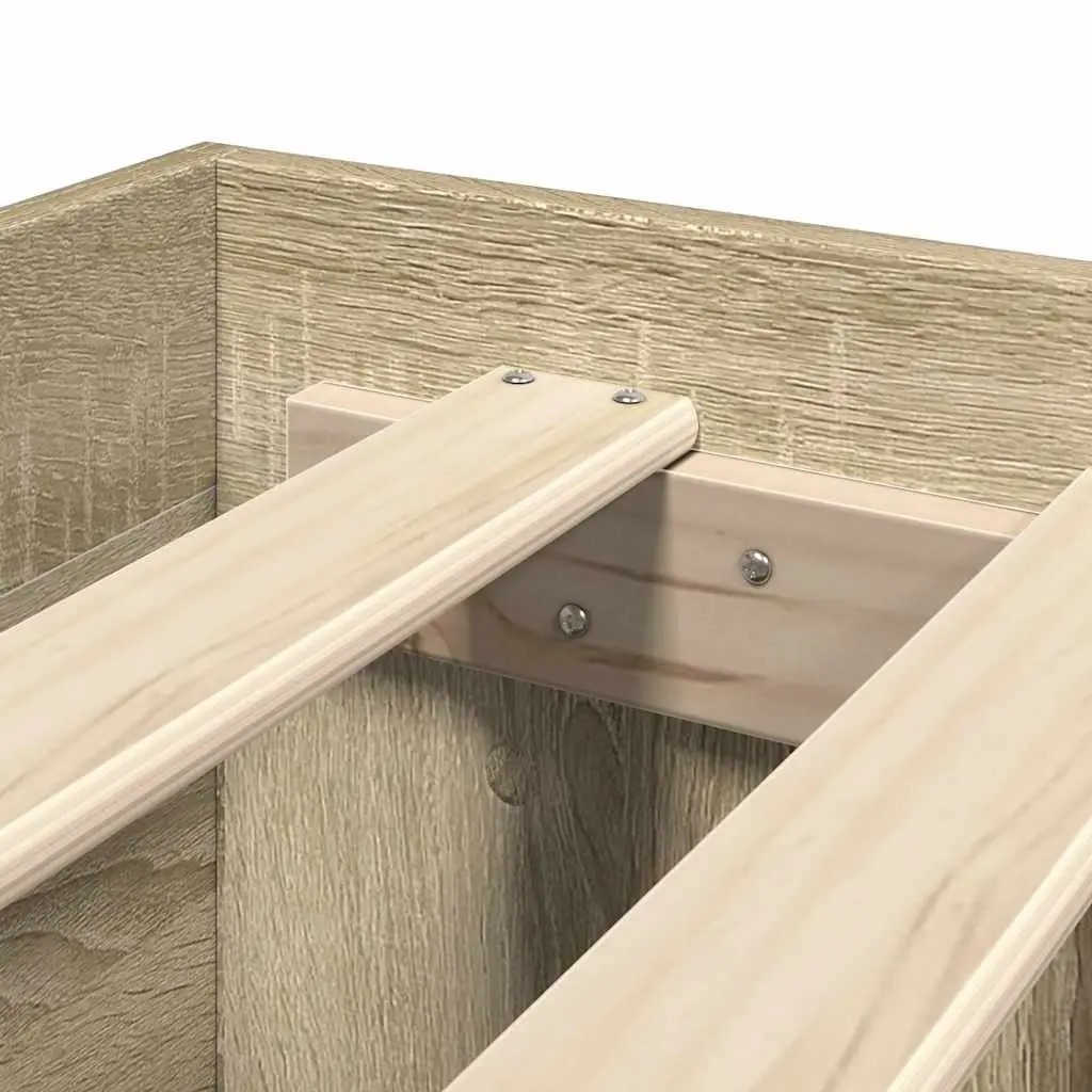 Bed Frame Bedroom 150x200 cm Engineered Wood Slatted Base Storage