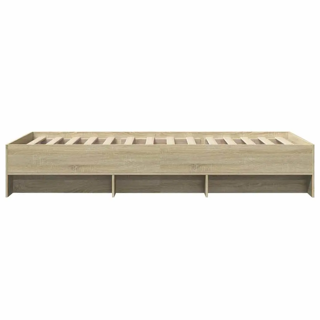 Bed Frame Storage Bedroom 90x190 cm Engineered Wood Slatted Base Sonoma Oak