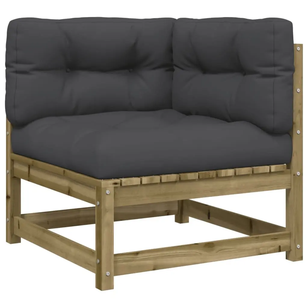 Outdoor Furniture Sofa Set 2 Piece Brown Pinewood with Cushions for Garden or Patio