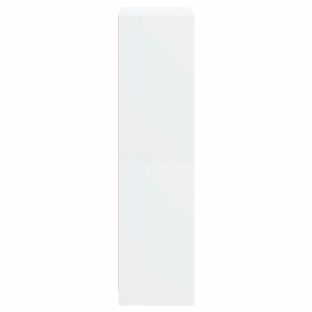 White Highboard Storage Cabinet with Doors Engineered Wood Buffet Sideboard