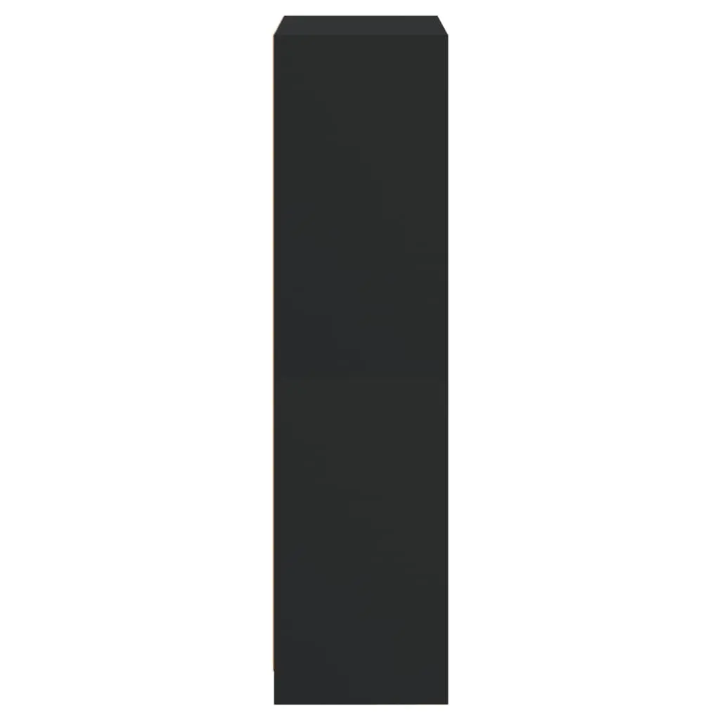 Highboard Storage Cabinet with Doors Black 68x37x142cm