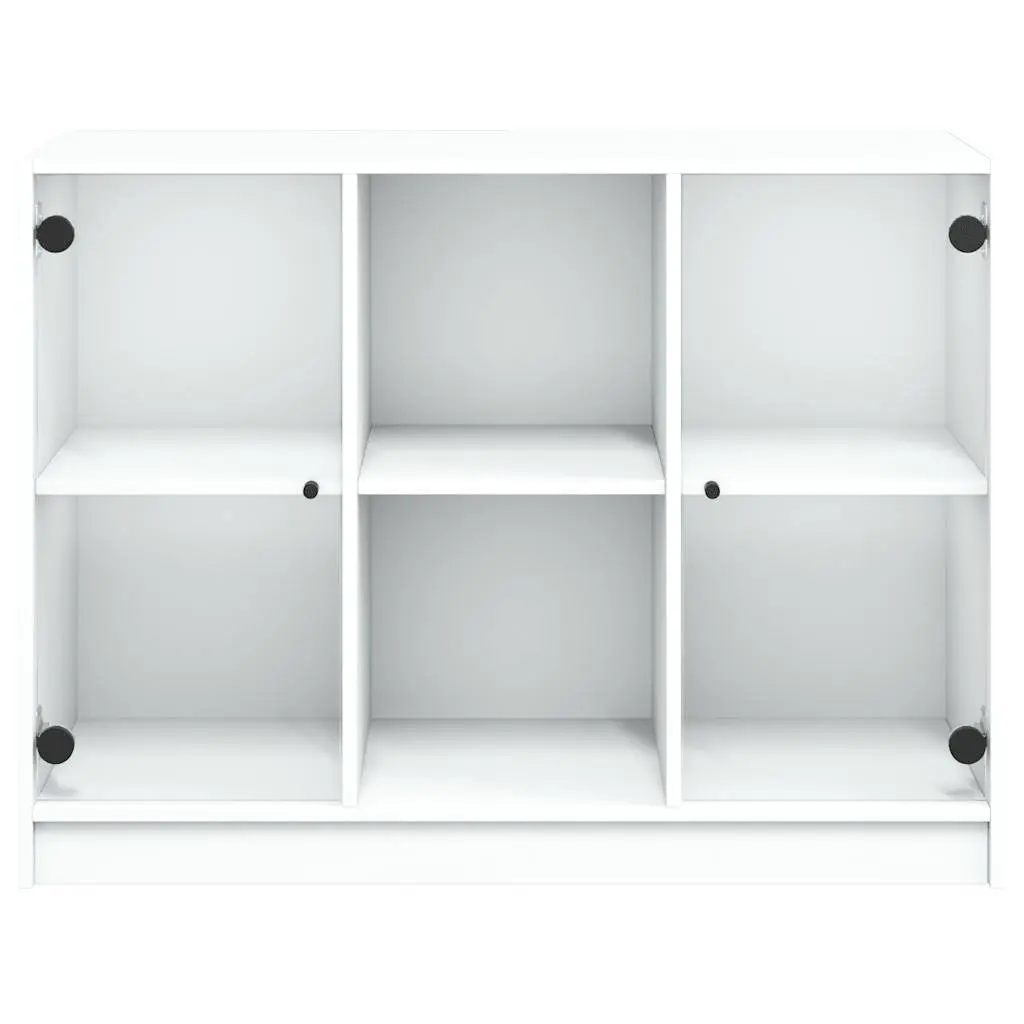 White Engineered Wood Sideboard Storage Cabinet 102x37x75.5 cm Furniture for Home