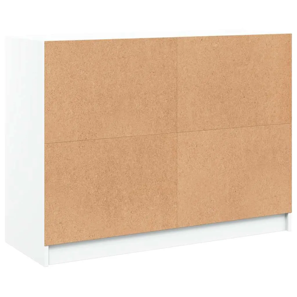 White Engineered Wood Sideboard Storage Cabinet 102x37x75.5 cm Furniture for Home